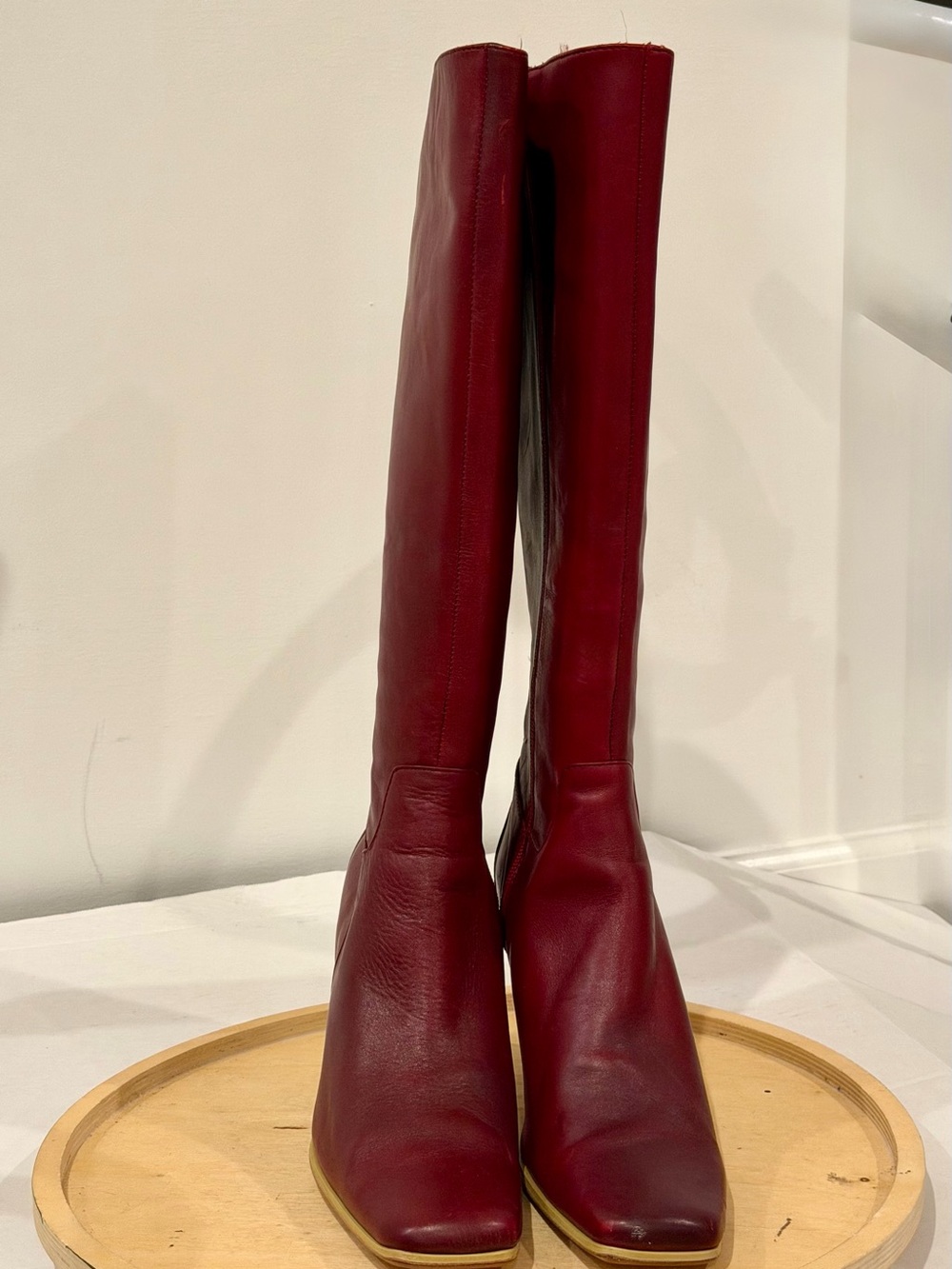 Vintage Charles David Knee-high Red Leather Boot